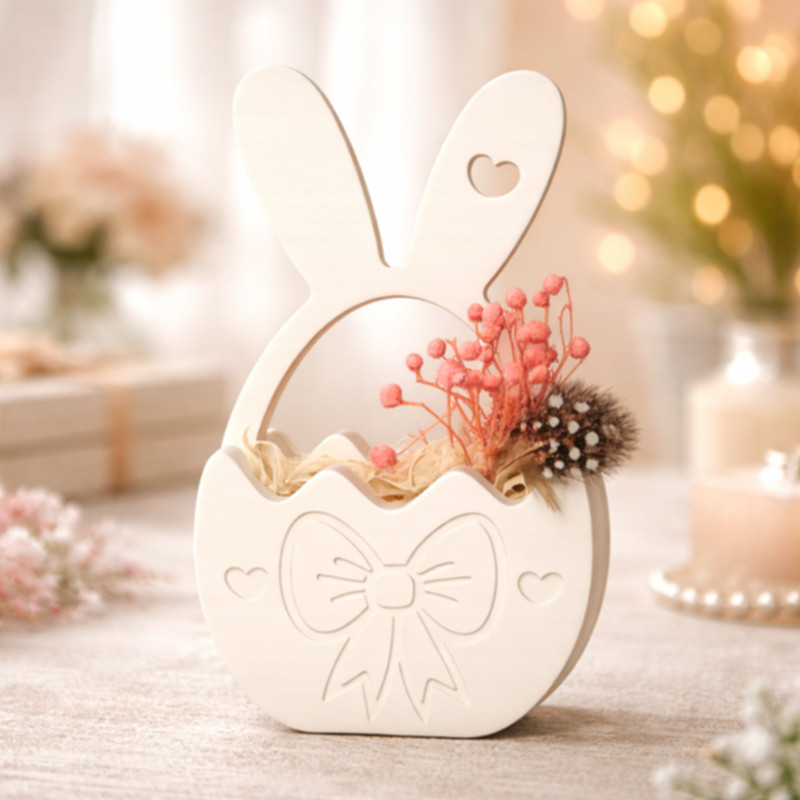 Oster Mitbringsel Masche mit Trockenblumen Gutschein Geldgeschenk Deko